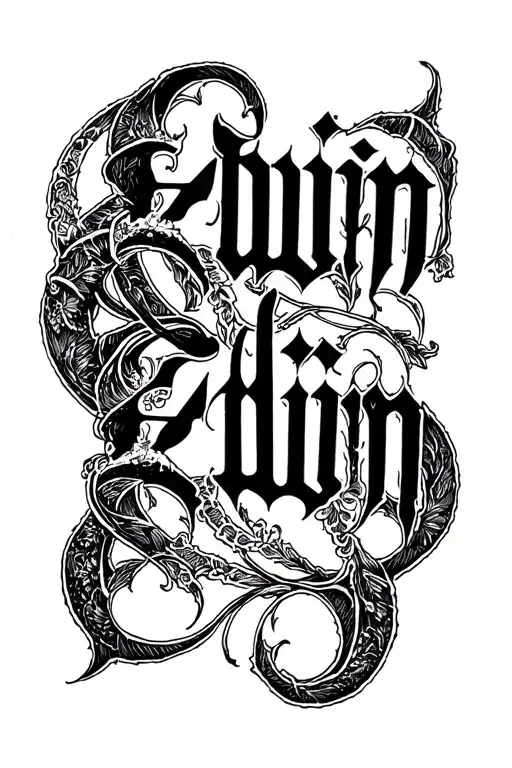 "EDWIN" OLD English font tattoo design idea