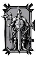 Crusader cross with knight tattoo design idea