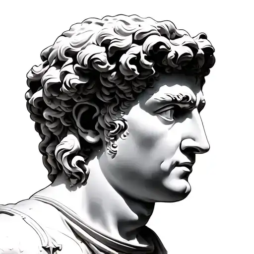 marble statue of marcus aurelias tattoo design idea