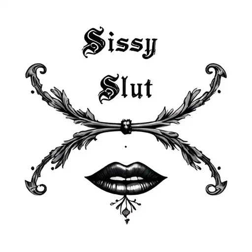 "Sissy Slut" "Sissy" "submissive " "slut" "slave" "bdsm" tattoo design idea