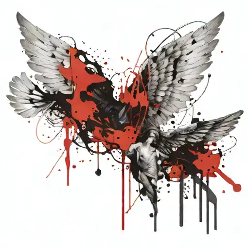 angel wings spread tattoo design idea