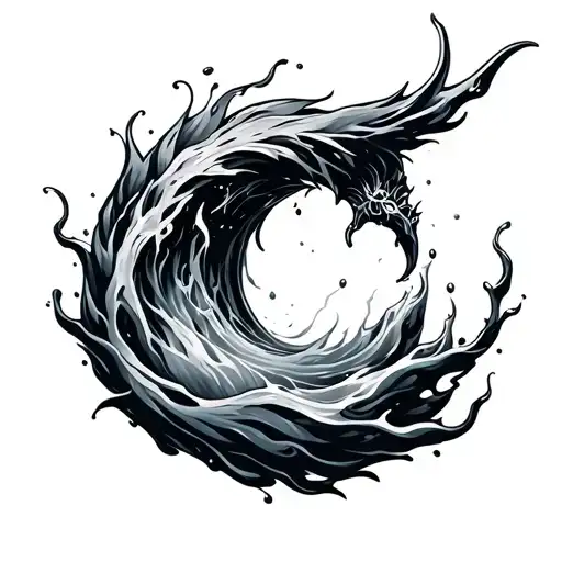 air and water element  tattoo design idea