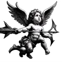 cherub shooting arrow  tattoo design idea