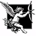 cherub shooting arrow  tattoo design idea