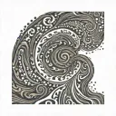 wood grain swirl pattern tattoo design idea