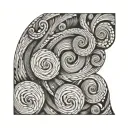 wood grain swirl pattern tattoo design idea