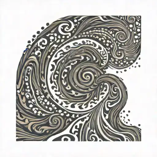 wood grain swirl pattern tattoo design idea