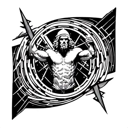 man in the maze invictus tattoo design idea