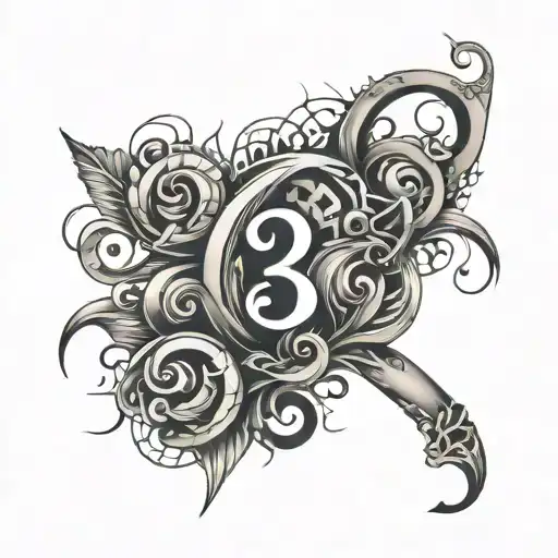 Numbers inside tattoo design idea