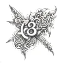 Numbers inside tattoo design idea