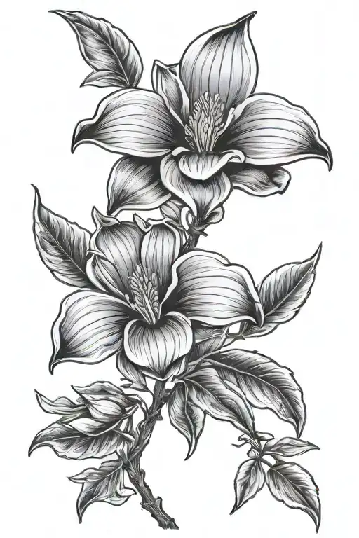 Bay Area ca, new orleans magnolia tattoo design idea