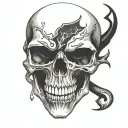 Skull in negative tattoo design idea