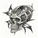 Skull in negative tattoo design idea