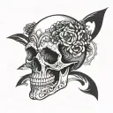 Skull in negative tattoo design idea
