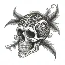 Skull in negative tattoo design idea