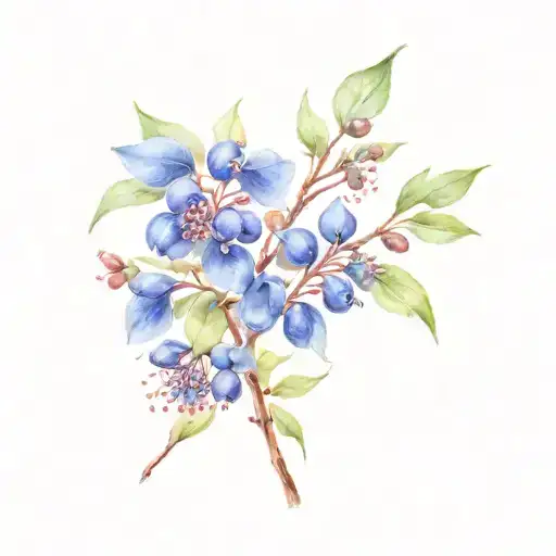 buffalo berry bush tattoo design idea