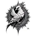 create a phoenix tattoo with sun symbolism. make it edgy and gothic but masculine.  tattoo design idea
