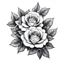 honeycomb pattern with roses and leaves intertwined tattoo design idea