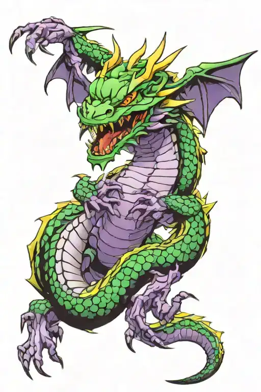 Neon Genesis Evangelion Dragon purple tattoo design idea