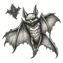 Gothic Bat tattoo design idea