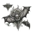 Gothic Bat tattoo design idea