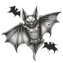 Gothic Bat tattoo design idea