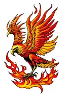 phoenix flames tattoo design idea