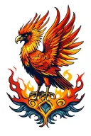 phoenix flames tattoo design idea