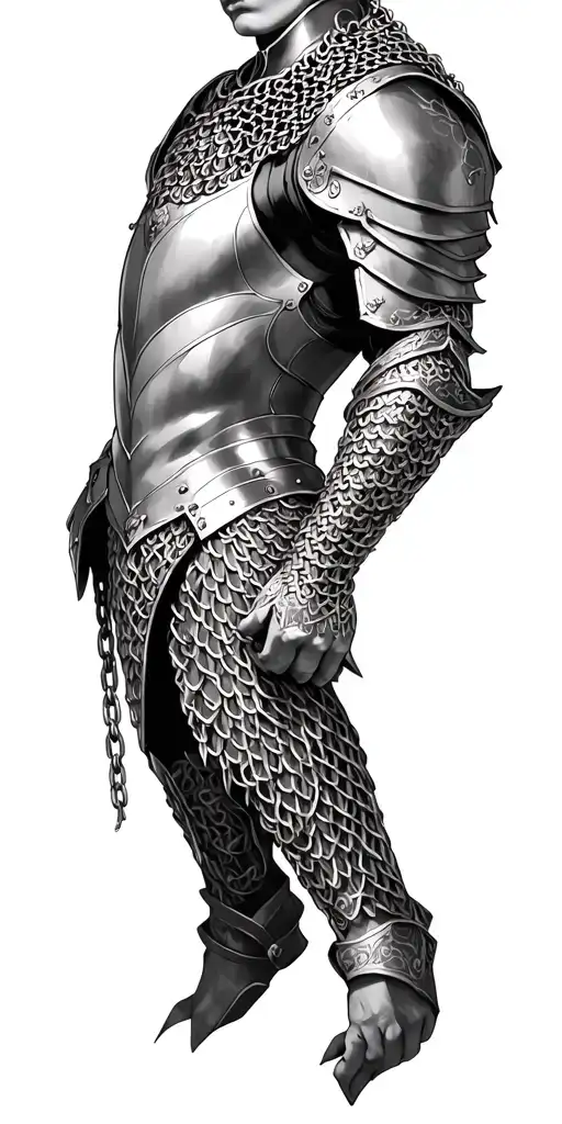 armor including chain mail tattoo design idea