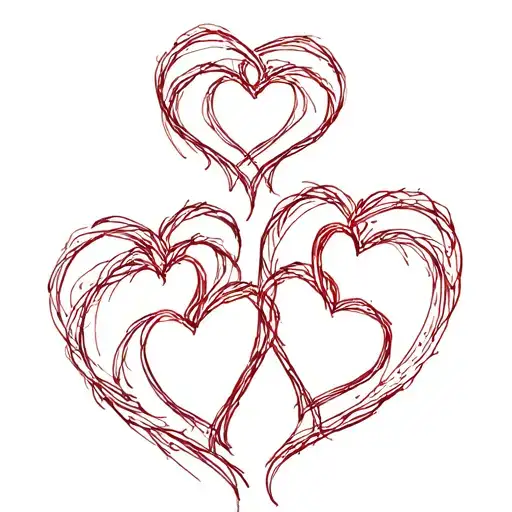 3 hearts connected tattoo design idea