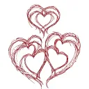 3 hearts connected tattoo design idea