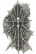 cross, spider web tattoo design idea