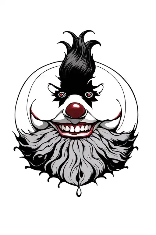 evil clown face tattoo design idea