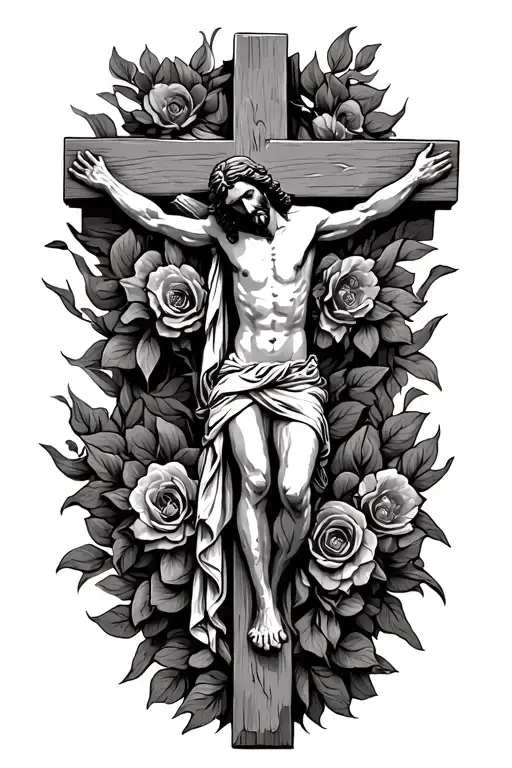 jesus on cross tattoo design idea