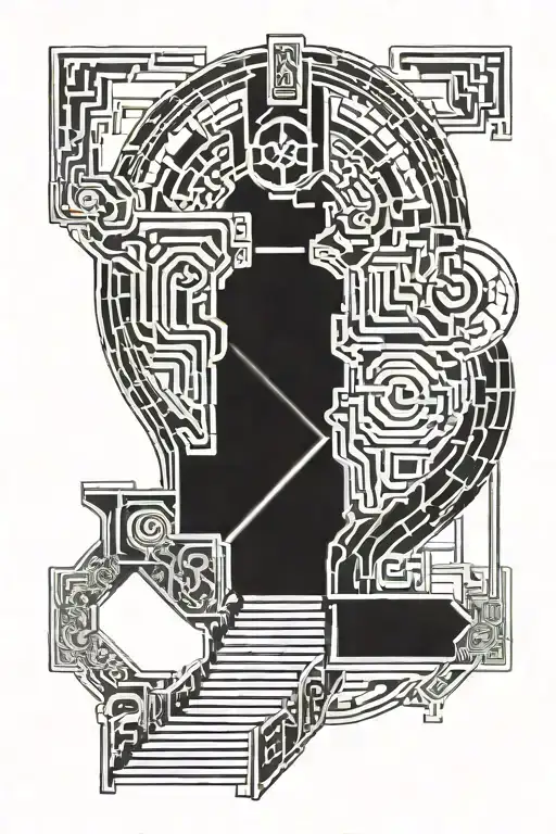 Heaven gates and stairs tattoo design idea