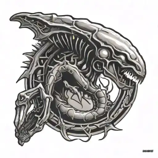 xenomorph ouroboros tattoo design idea