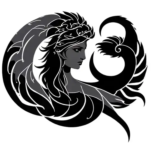 virgo and aquarius zodiac sign tattoo tattoo design idea