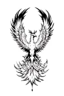 Phoenix rising from ashes tattoo design idea