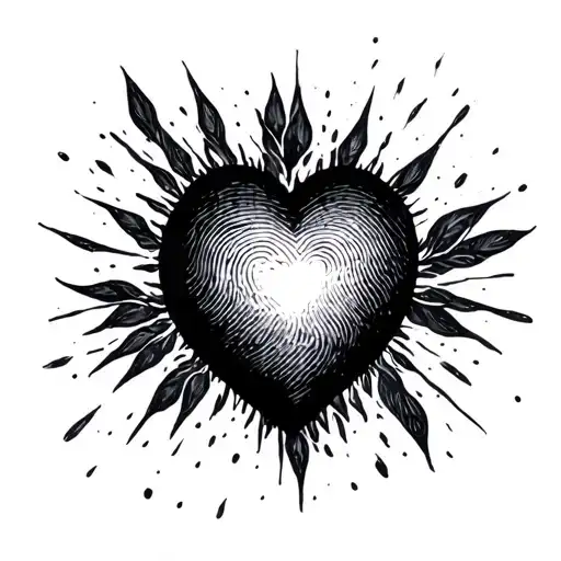 heart echo fingerprints tattoo design idea