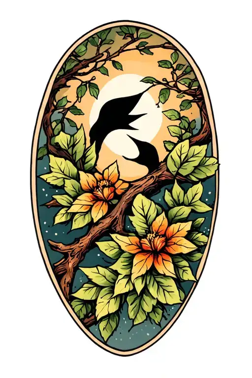 little flash tattooswith tree branch tattoo design idea