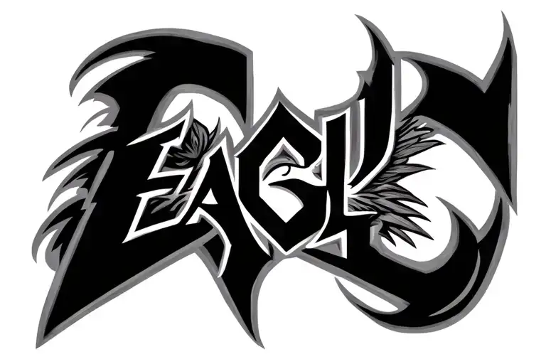 Eagle Eye in tribal lettering tattoo tattoo design idea