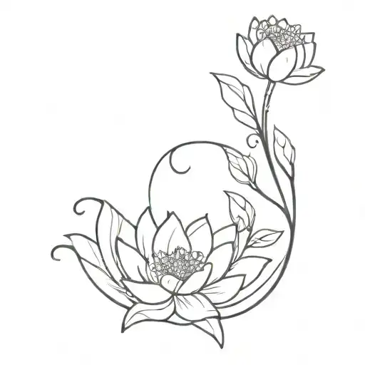 spine flower tattoo including water lily ,daffodil,poppy, chrysanthemum, daisy,lily of the valley, tattoo design idea