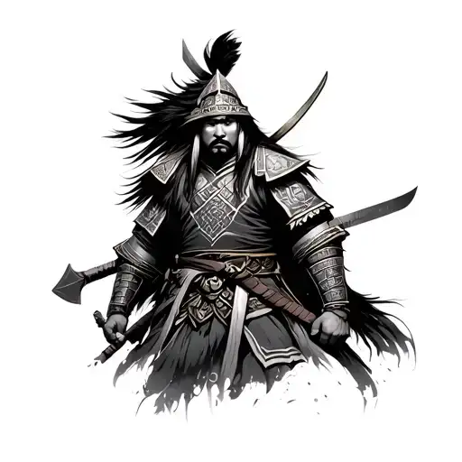 Mongolian Warrior tattoo design idea