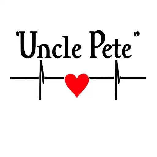 "Uncle Pete " remembrance tattoo with name as uncle Pete followed with heart beat line  tattoo design idea