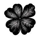 black clover 5 leaf clover tattoo design idea