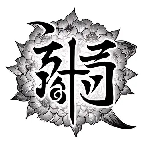 japanese kanji of love, peace, courage, wisdom tattoo design idea