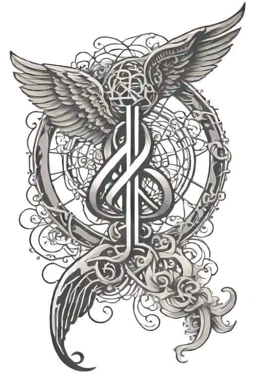 Led Zeppelin and autism infinity symbol tattoo design idea