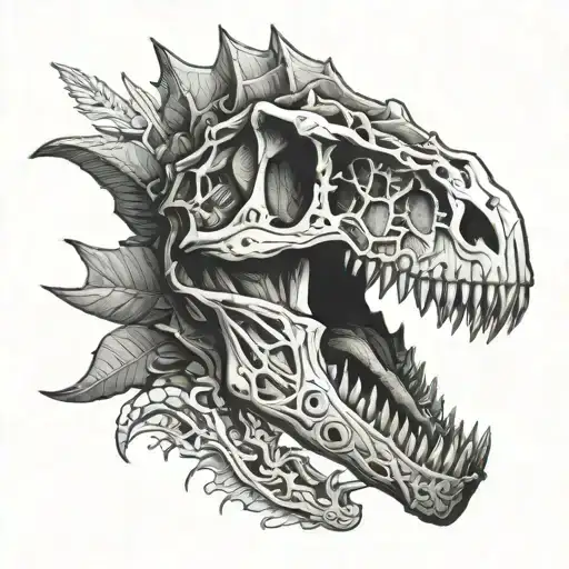 Dinosaur Skull With tattoo design idea