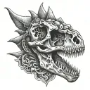 Dinosaur Skull With tattoo design idea