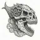 Dinosaur Skull With tattoo design idea